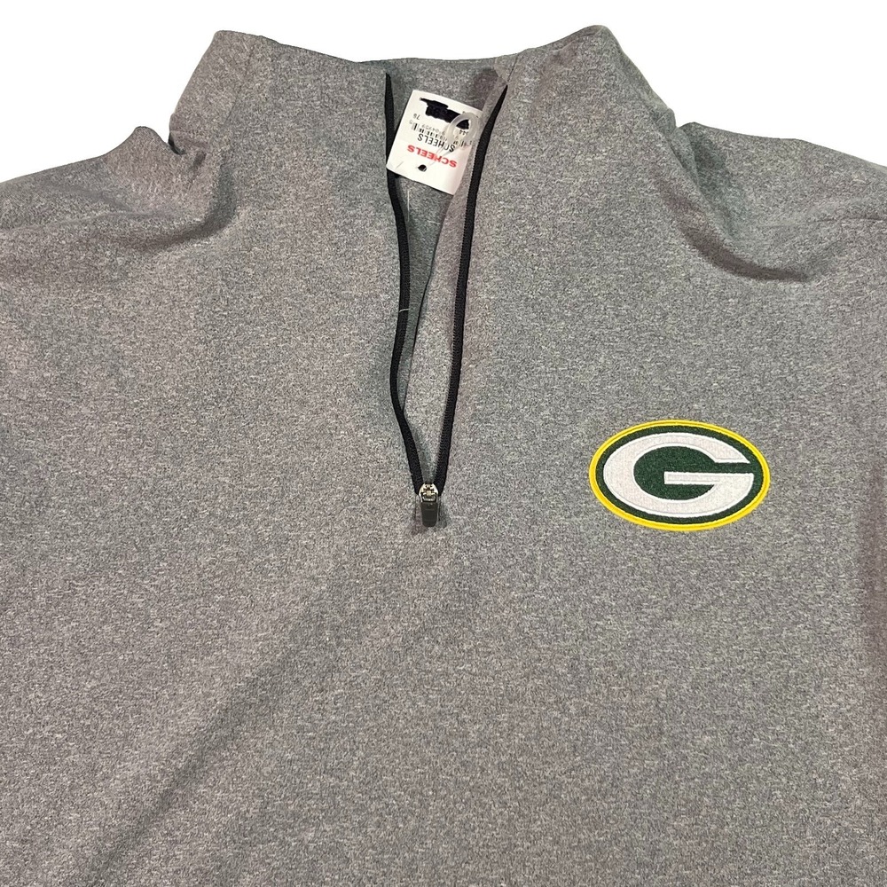 Green Bay Packers Antigua Performance 1/4 Zip Pullover Mens Small Gray NFL Logo